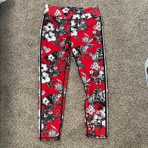 Women's Floral Red Leggings